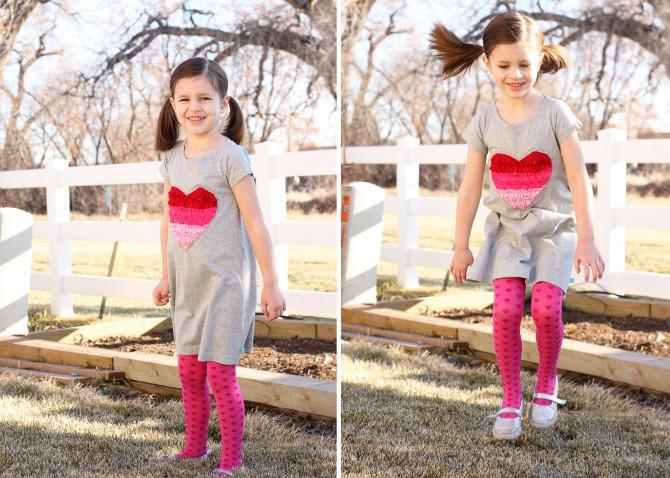 Платье с сердцем для маленькой девочки