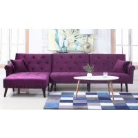 Фиолетовый диван в интерьере гостиной